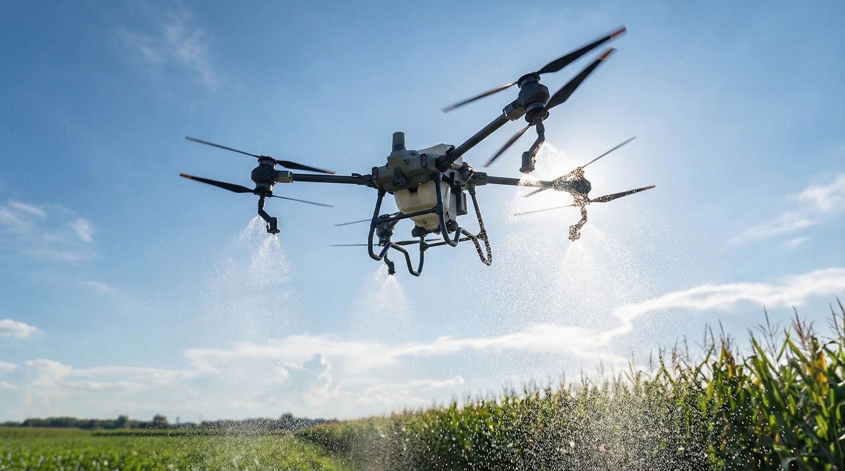 Pulverização com drone em lavoura